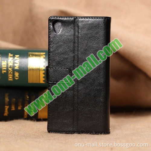 Factory price Crazy Horse Texture Leather case for Sony Xperia Z3 case